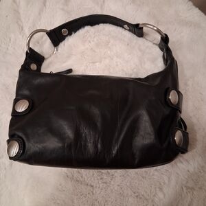 Kooba Black and Silver Hobo Shoulder Bag